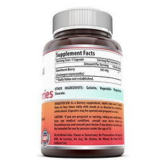 Hawthorn Berries 565 mg on product label close-up