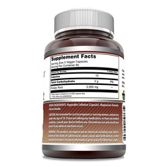 Close-up of Konjac Root Supplement label showing 2000 mg per serving and 60 servings per bottle
