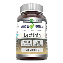 Amazing Formulas Lecithin 1200 mg softgel bottle – front view