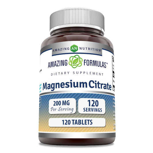 Bottle of Amazing Formulas Magnesium Citrate 200 mg 120-count