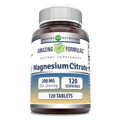 Bottle of Amazing Formulas Magnesium Citrate 200 mg 120-count