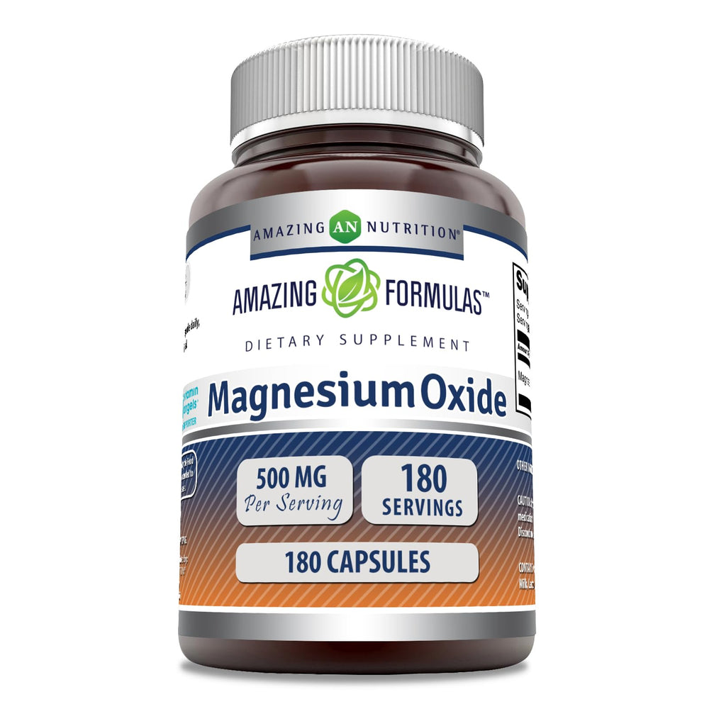 Amazing Formulas Magnesium Oxide 500 mg bottle front view