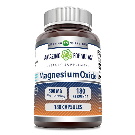 Amazing Formulas Magnesium Oxide 500 mg bottle front view