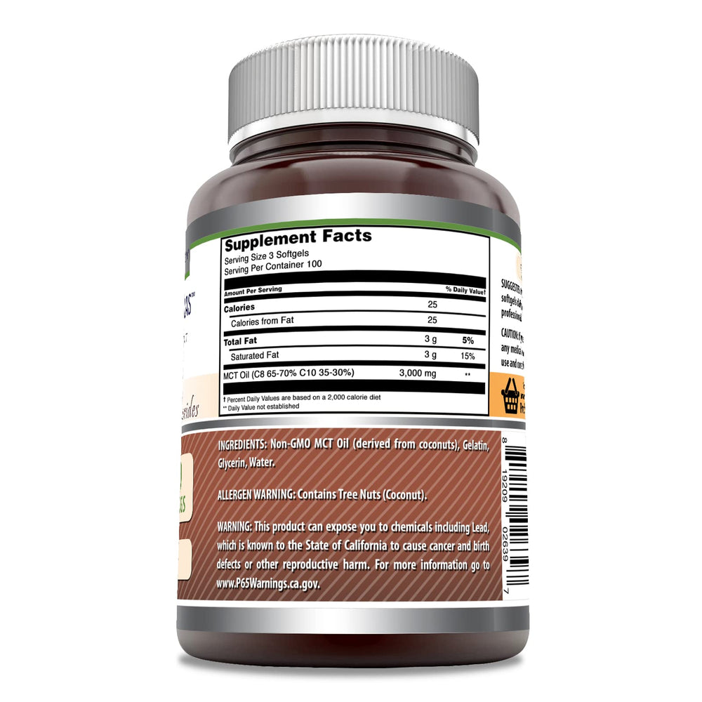 Close-up of MCT Oil Softgel capsules