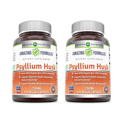 Front view of Amazing Formulas Psyllium Husk 750mg bottle