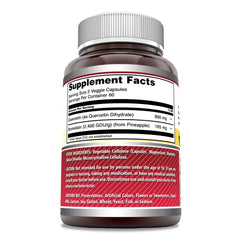 Quercetin Bromelain product label and supplement facts