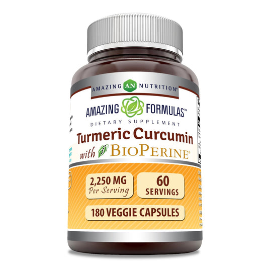 Amazing Formulas Turmeric Curcumin with Bioperine bottle – 180 count