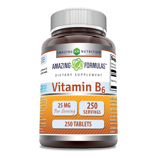 Amazing Formulas Vitamin B6 25mg 250 tablets bottle