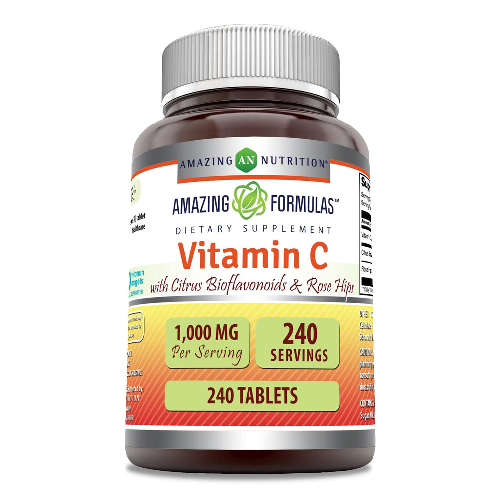 Bottle of Amazing Formulas Vitamin C with Rose Hips and Citrus Bioflavonoids, 240 tablets