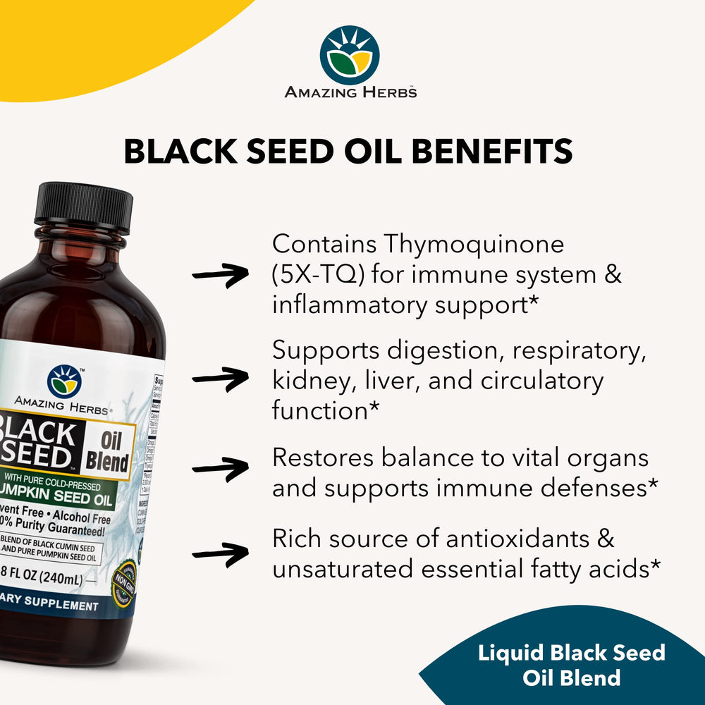 Nigella sativa seeds used in the oil blend