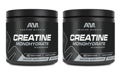 Front view of Amazing Muscle Micronized Creatine Monohydrate 1 lb Unflavored (two-pack)
