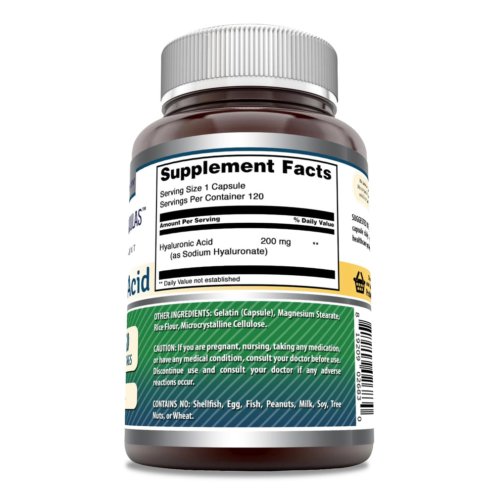 Amazing Nutrition Amazing Formulas Hyaluronic Acid capsule closeup highlights pure, potent daily capsule for hydration support.