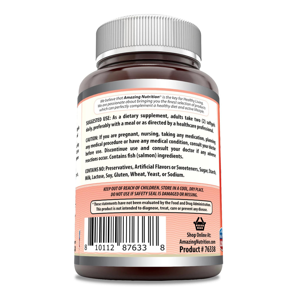 Supplement bottle with nutrition info on a white background