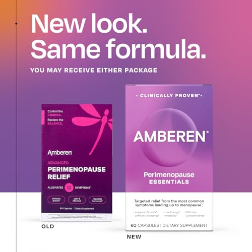 Amberen Perimenopause capsules close-up showing smooth texture for easy swallowing.
