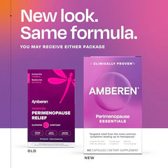 Amberen Perimenopause capsules close-up showing smooth texture for easy swallowing.