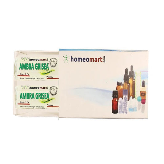 Ambra Grisea pellets in a glass vial (200C potency)