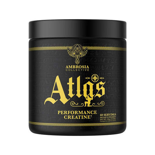 Ambrosia Atlas container featuring product label