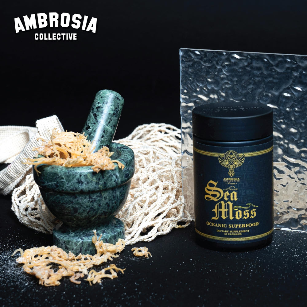 Front and label of Ambrosia Irish Sea Moss Capsules