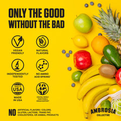 Ambrosia Nektar shaker and glass ready for a crave-worthy smoothie