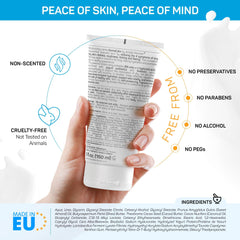 Hypoallergenic labeling indicating fragrance-free and safe for sensitive skin