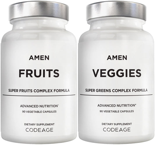 Amen Fruits + Veggies Vitamins Bundle bottle on white background