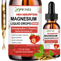 AMENQ Health Cortisol Liquid Drops bottle with strawberry flavor