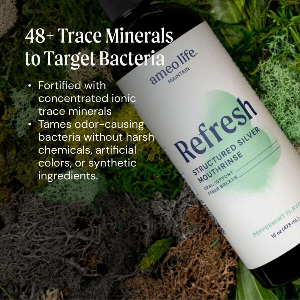 Natural ingredients graphic for Ameo Life mouthwash