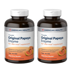 Front hero image of American Health Papaya Enzyme 600 chewables 2-pack