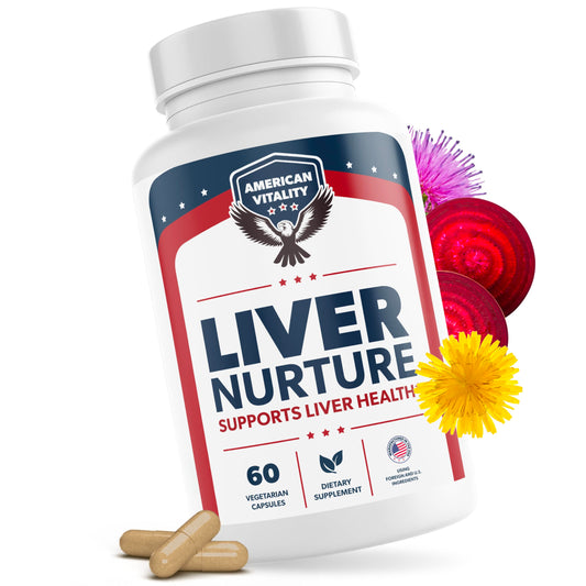 American Vitality Liver Nurture bottle showing Milk Thistle, Artichoke, and Dandelion