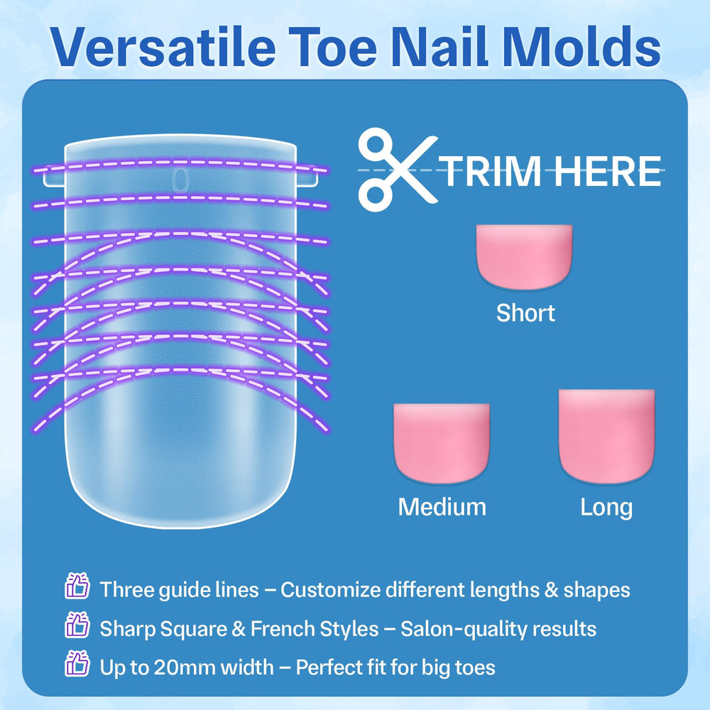 AMilHiTon toe nail forms enabling French tip toe designs with precision.