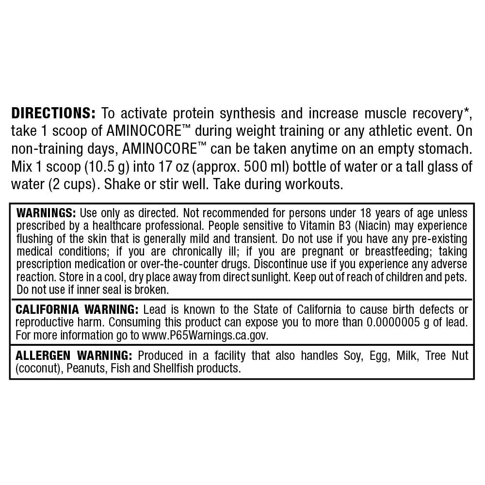 Label highlighting ingredients and vitamins