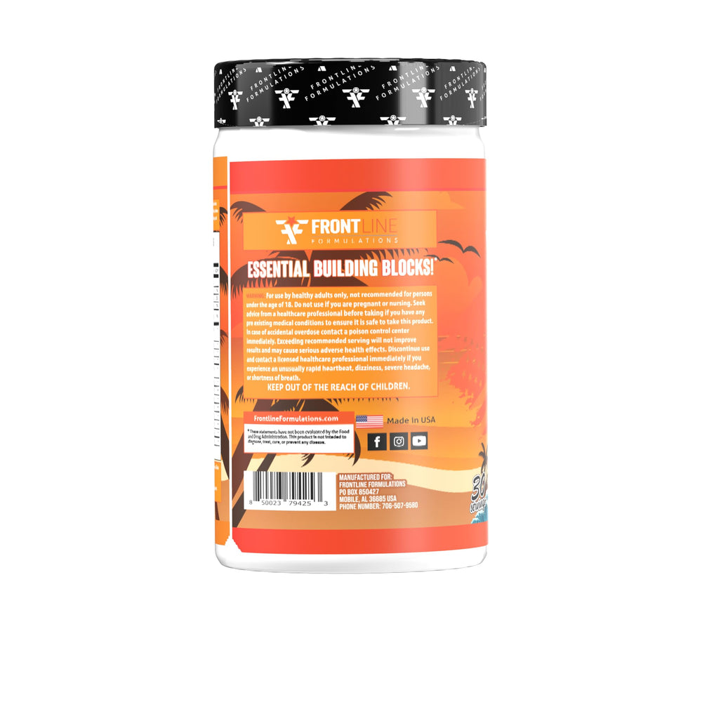 Electrolyte blend and coconut water powder details for Amino Flood