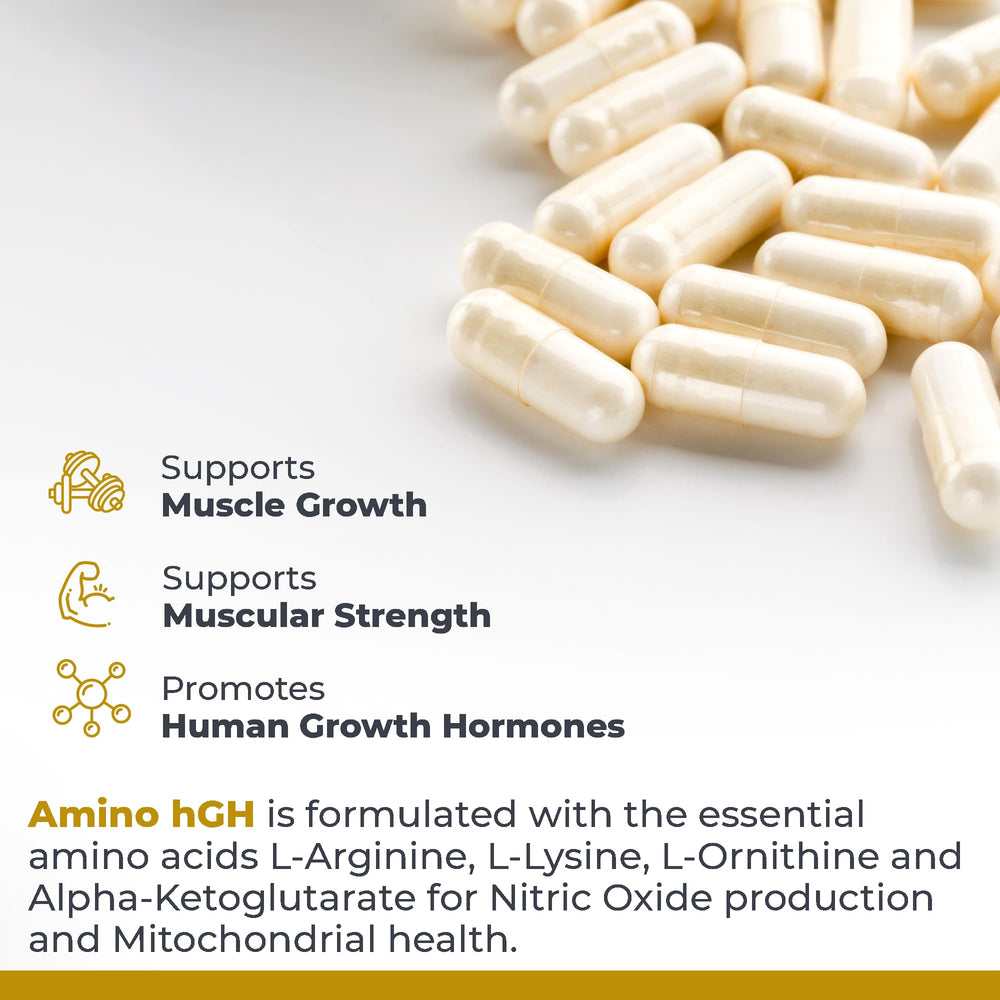 Muscle growth concept for Amino HGH supplement