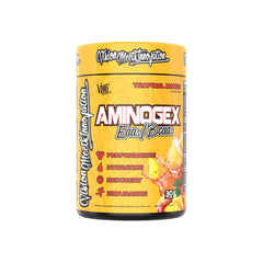 Aminogex Ultra packaging with serving scoop and mango flavor