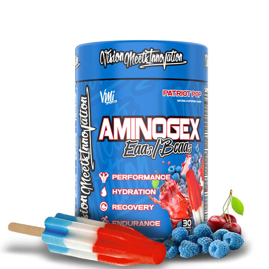 Aminogex Ultra Patriot Pop bottle with scoop