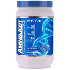 Evogen AminoJect blue raspberry bottle and scoop