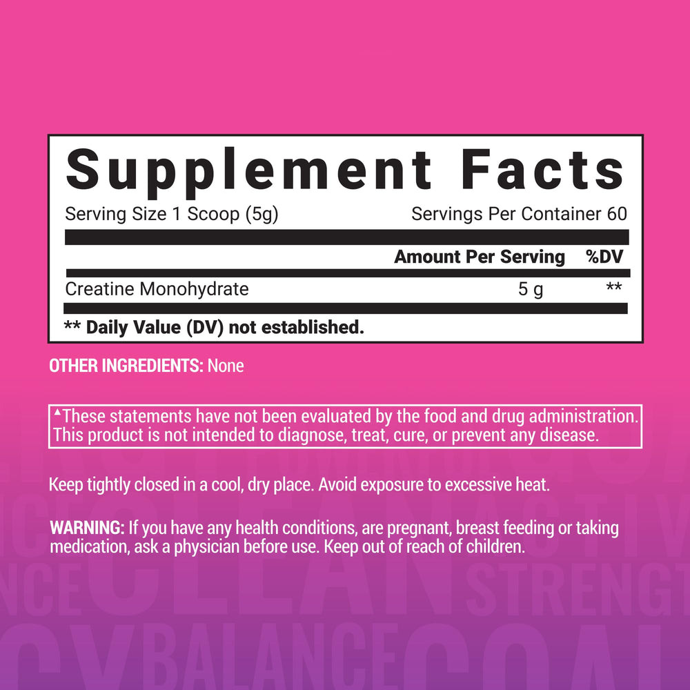 Creatine monohydrate powder in a scoop