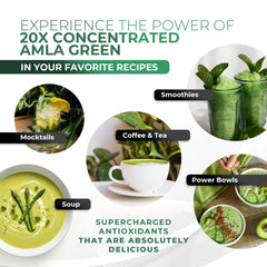 Amla Green organic label closeup emphasizing non-GMO and gluten-free status