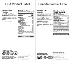 Close-up of finely ground amla berry powder