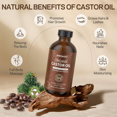 8.7 fl oz cold-pressed organic castor oil bottle