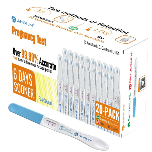 Amplim pregnancy test sticks 20-pack - front view