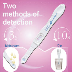 Amplim pregnancy test showing 99.9% accuracy