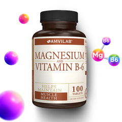 Close-up of Magnesium and Vitamin B6 ingredients