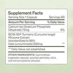 BCM-95 turmeric extract close-up showing 86% curcuminoids