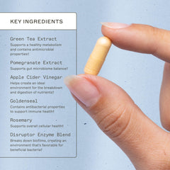 Serving suggestion with a capsule and glass of water