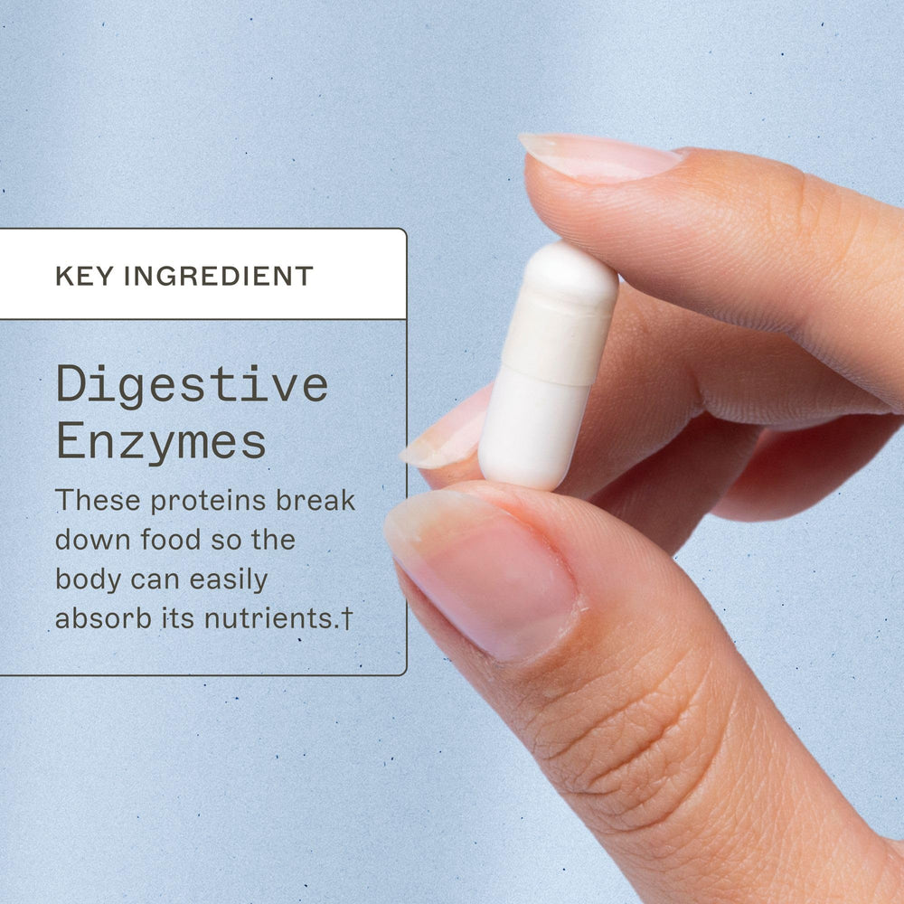Label highlighting plant-based digestive enzymes for fiber digestion