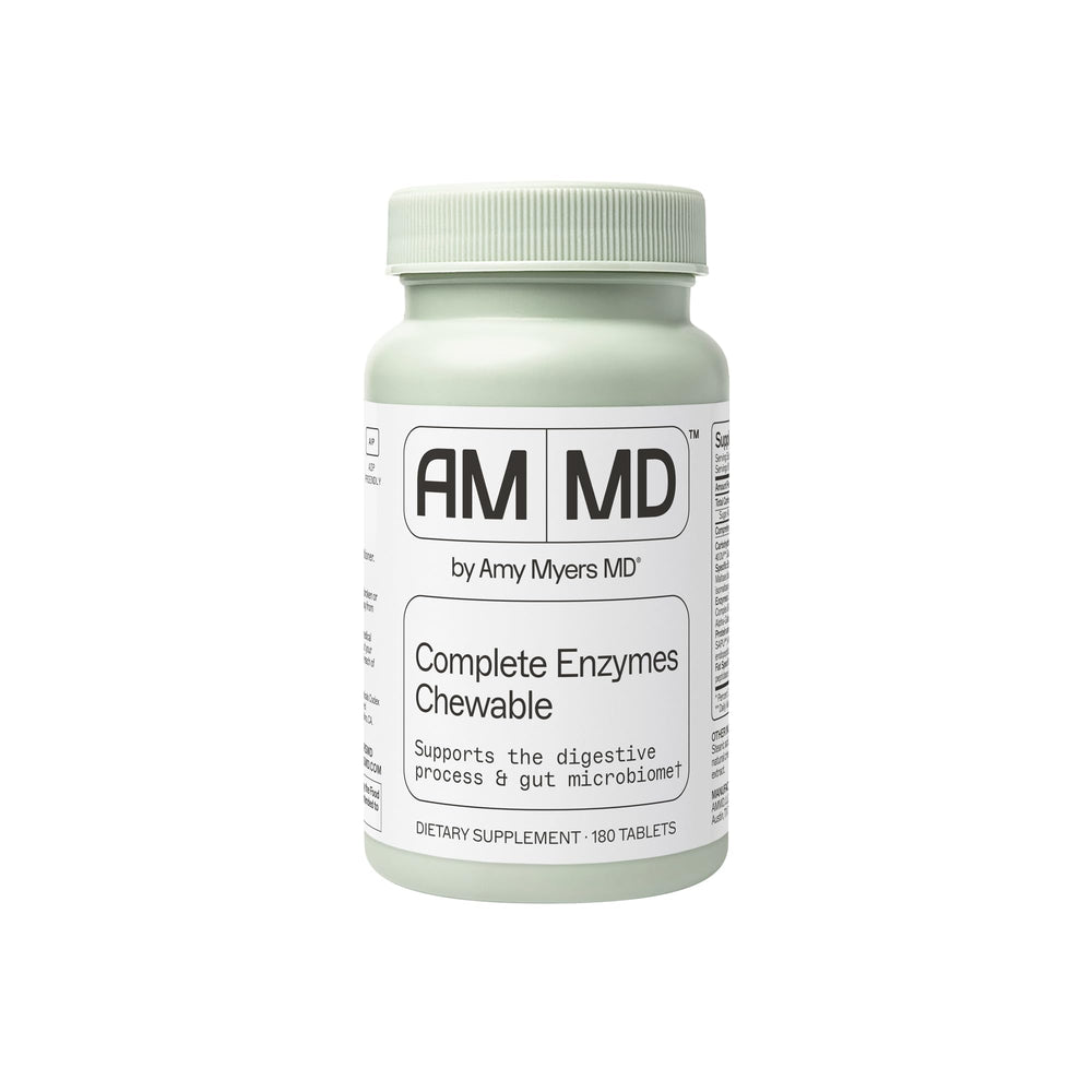 Amy Myers MD Digestive Enzymes bottle front supports digestion during meals.