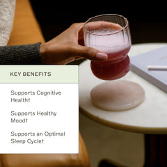 Mixed berry flavored NeuroCalm Mag scoop in water