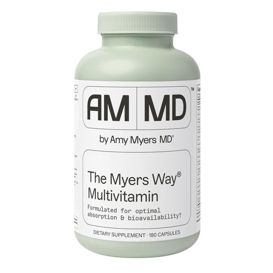 Label front of Amy Myers MD The Myers Way Multivitamin bottle