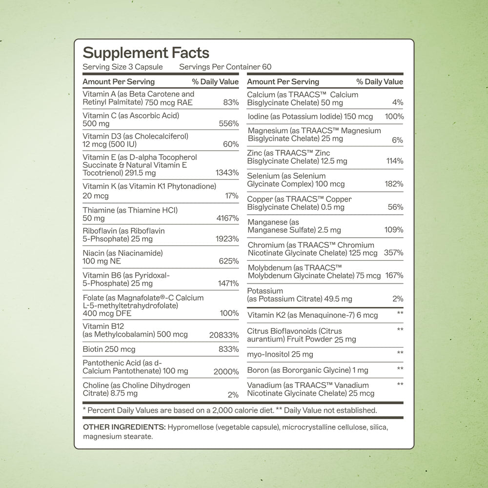 Gluten-free, iron-free and non-dairy indication on packaging